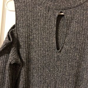 Rebellion Dresses - Gray cold shoulder sweater dress Rebellion Dresses - Gray cold shoulder sweater dress